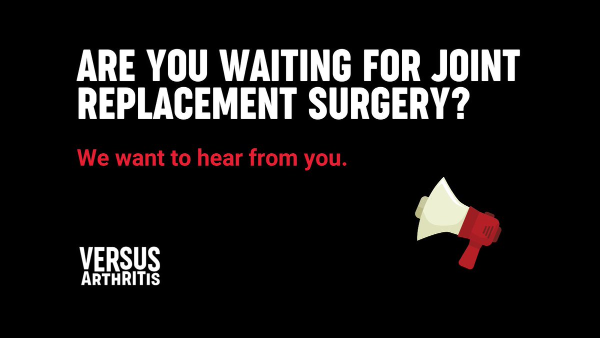 We have launched a survey to paint a full picture of what waiting for joint replacement surgery is like. If you are waiting for surgery, please help us to tell the government and health services that the pain of arthritis is impossible to ignore: 👇 action.versusarthritis.org/page/69250/sur…