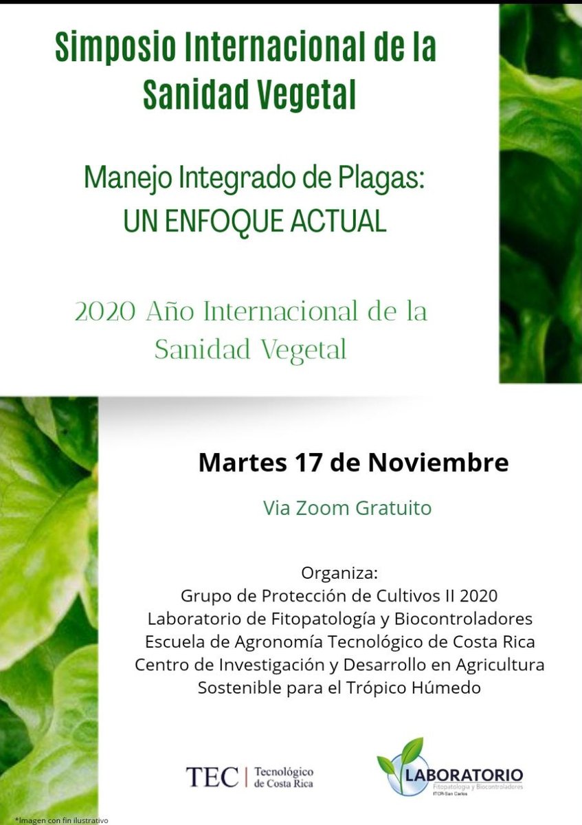 MusaProject's tweet photo. Martes 17 de Noviembre - 
Simposio Internacional de la Sanidad Vegetal https://t.co/wagOrVLiwC