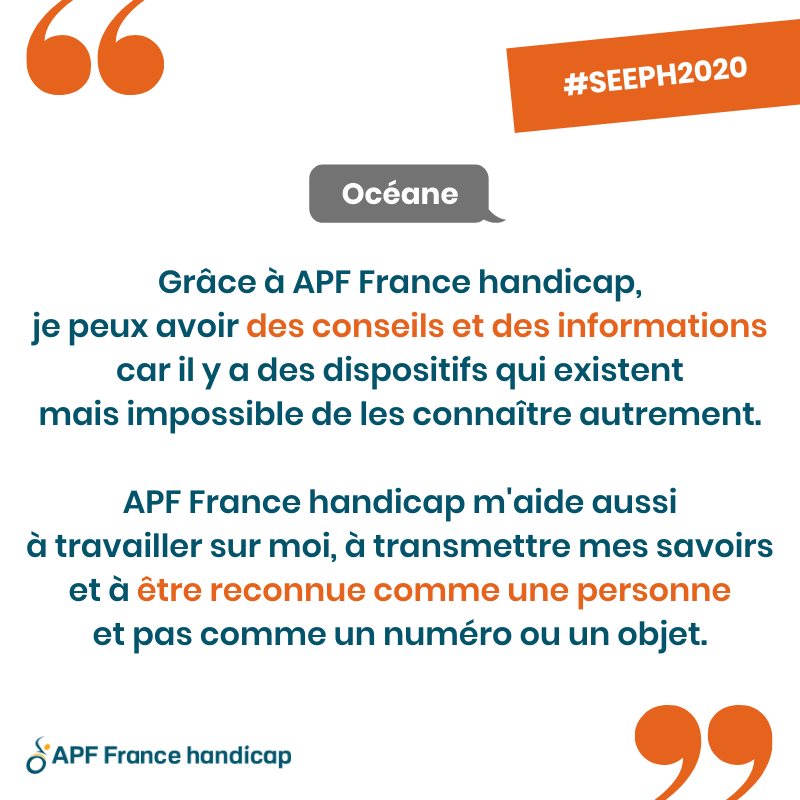 apfhandicap's tweet photo. #SEEPH2020 👉 Informations, conseils, dispositifs innovants... APF France handicap se mobilise pour accompagner les #jeunes en situation de #handicap dans l'#emploi.
💬 Océane, 23 ans et atteinte d’un plurihandicap, témoigne ⬇️ https://t.co/tDLSqbCl3G