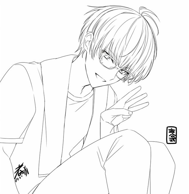#皆さん線画と塗った後を見せてください 