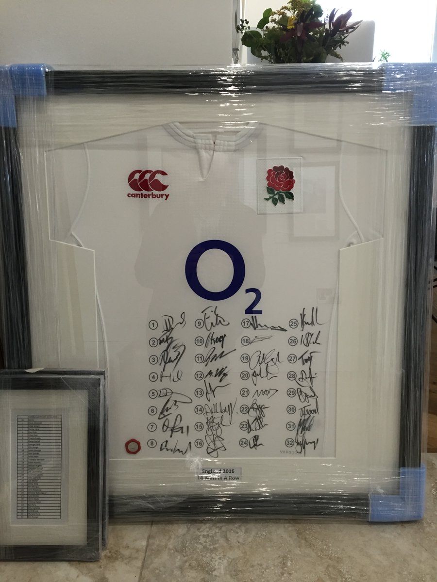 A reminder that our framing workshop remains open during lockdown so should you have sports shirts that require framing for a Christmas gift we can complete these in good time. At this time we are offering a collection &amp; delivery service along with online consultations.