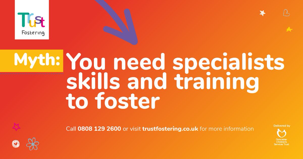 TrustFostering's tweet photo. No you don’t have to have specialist skills, although some experience of working with children is important. We offer all our carers exceptional training – it’s one of the reasons we were rated ‘Outstanding’ by Ofsted. Visit https://t.co/zlc4vYuyZx or call us on 0808 129 2600. https://t.co/aZVZYKsGSQ
