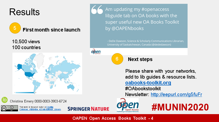 #Munin2020 poster: OAPEN Open Access Books Toolkit - a free new resource for authors. Please take a look and post any Qs below. #oabooks #scholcomm #academictwitter #OpenAccess #OpenScience #SciComm 
@MuninConf @OAPENbooks @SN_OAbooks @UofGlasgow @SpringerNature #OAbookstoolkit