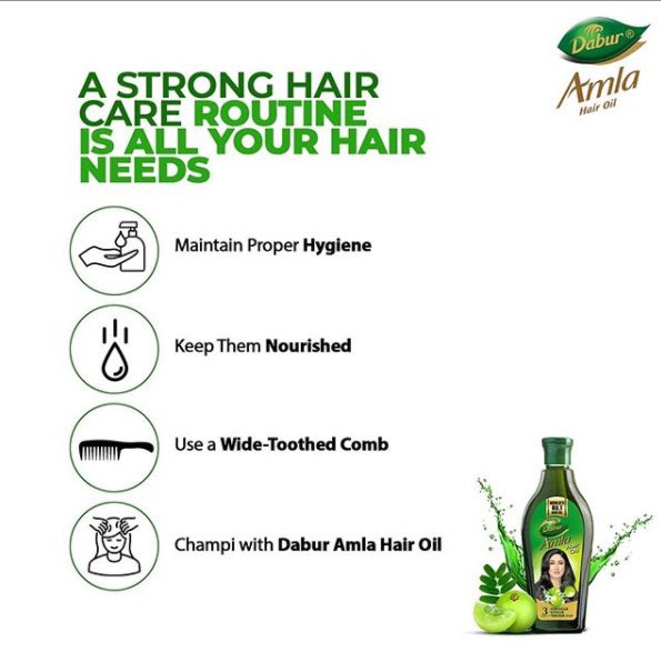 DaburIndia's tweet image. A strong hair care regime is a must for a healthy scalp. The most essential part of your hair care game is a Head Massage fondly known as Dabur Amla Hair Oil ‘Champi’ which makes your hair stronger.
#DaburAmla #DaburAmlaHairOil #AsliAmlaDaburAmla #StrongHair #LongHair