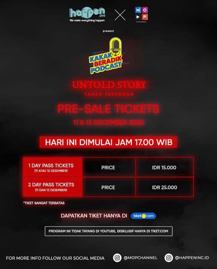 fenxbxb's tweet photo. Yuk di beli tiket nya keburu abis✨
-
-
⏩follow dan suport instagram + twitter @fenxbxb
➖➖➖➖➖➖➖➖➖➖➖➖➖➖
#kakakberadikpodcast #frisllyherlind #tiket #mopchannel #denanada  #podcastindonesia #podcasthorror #kbp #mopchanel #cuapcuap #frislly #frisslyherlind https://t.co/I5Qsq9cb2I