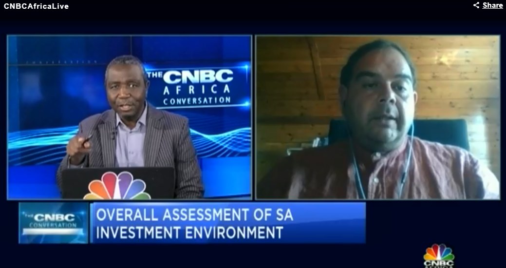 cnbcafrica's tweet photo. [ON AIR] #CNBCConversation: "South Africa plays in the league of China in terms of investment in the Pan African economy" Dr Petrus de Kock, GM Research at @Brand_SA  #SAIC2020 #DStv410 https://t.co/R5OCS4h9uA