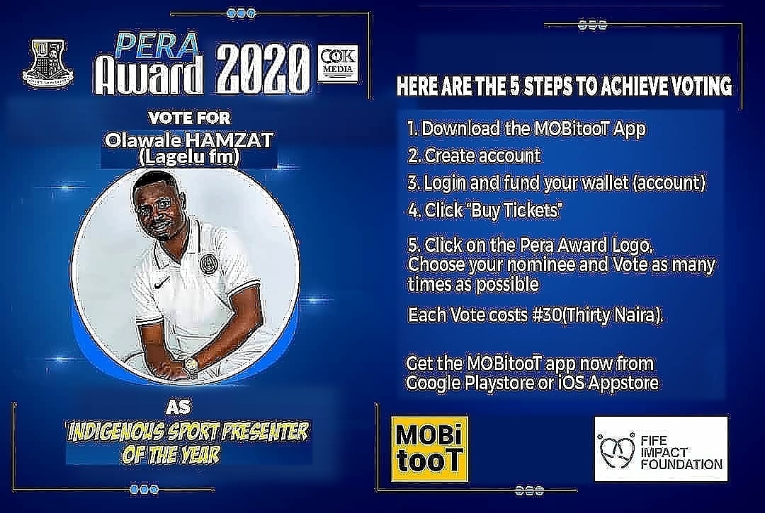 LageluFM967's tweet photo. Here's a way to express your love towards your favorite OAP π
Vote Olawale Hamzat @olawalehamzattopstriker as Indigenous Sport Presenter of the year.
To vote, kindly follow the instructions on the bannerπ
#PeraAwards
#TopStriker
#lagelufm967 https://t.co/ds2BFNZwMh