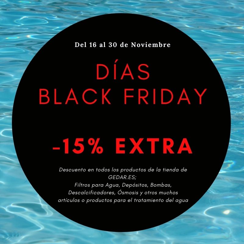 eagedar's tweet image. Días #BlackFriday para comprar con #descuento del -15% en #filtros, #depósitos, #descalcificadores, equipos de #ósmosis, productos para tratamiento del agua... o cualquier otro artículo disponible en la tienda online para el💧#agua del #hogar o #empresa➡️ gedar.es