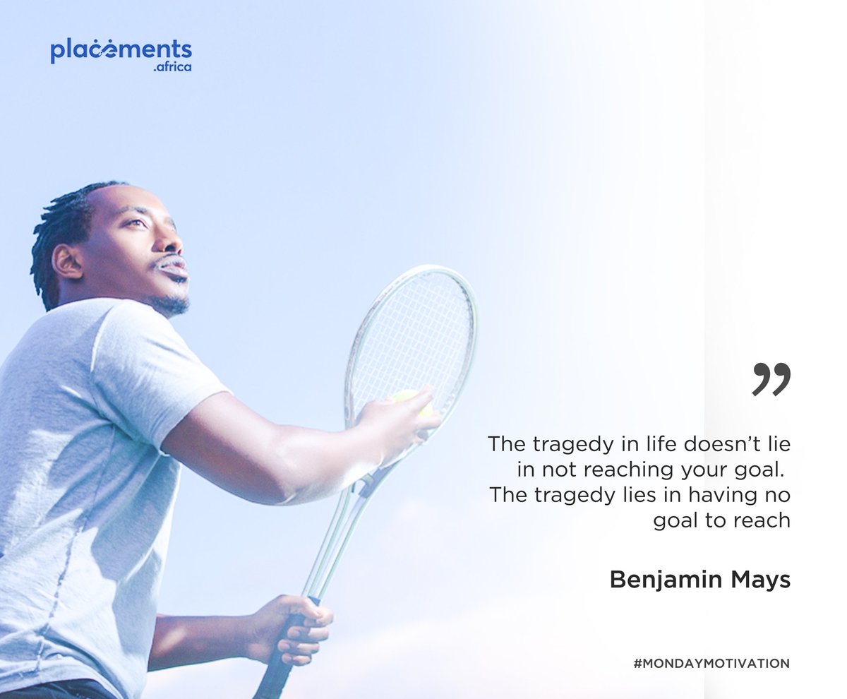 placements_'s tweet photo. Be deliberate this week and actively work towards not just setting goals but also accomplishing them.

Each day should take you a step closer to meeting your goals.

#placementsafrica #mondaymotivation https://t.co/FzF2KP2AuQ
