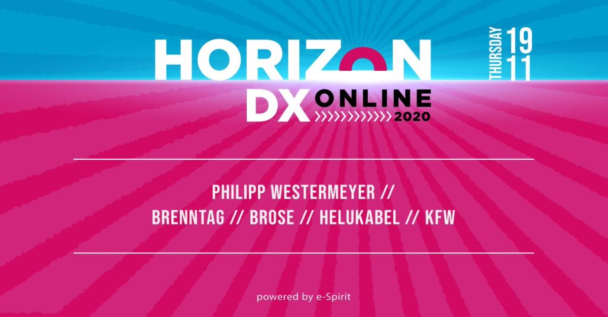 Crownpeak_DE's tweet photo. 😱 Noch 4 Tage bis #HorizonDX Online!
Am 19.11.2020 startet unsere virtuelle Konferenz rund um digitale Usecases. Verpasst keine Insights von @Westermeyer @BrenntagGroup @HelukabelGroup @Brose_Karriere oder @KfW!
❕ Jetzt anmelden: https://t.co/6ByA5bZMbB
#HybridCMS #eSpirit https://t.co/ErJoUl1zHe