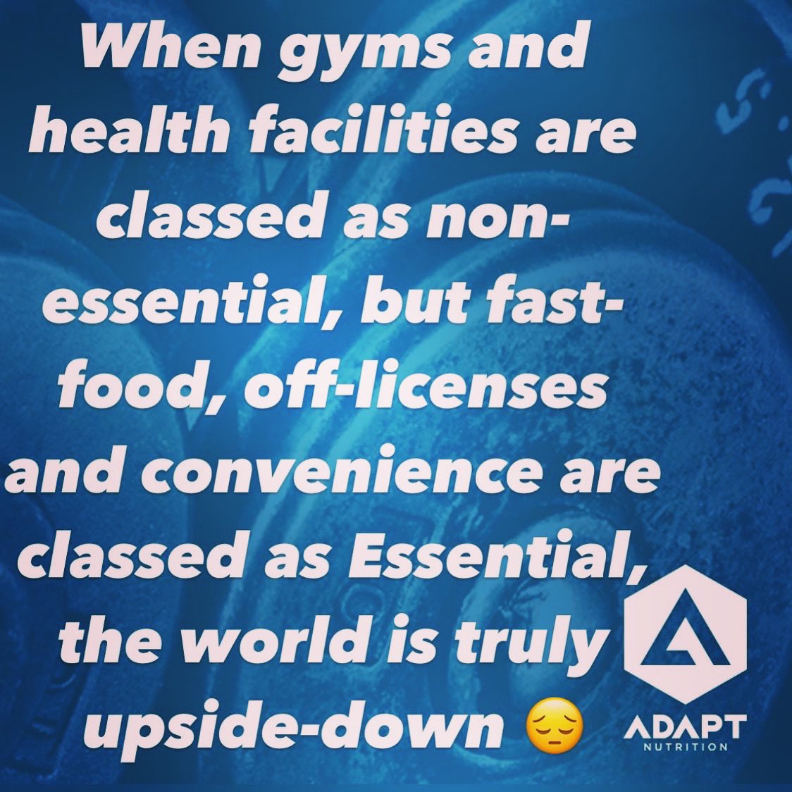BeStrongAdapt's tweet photo. Health and Fitness have to be a Essential
#lockdown #health #fitness https://t.co/AnaRQHthM4