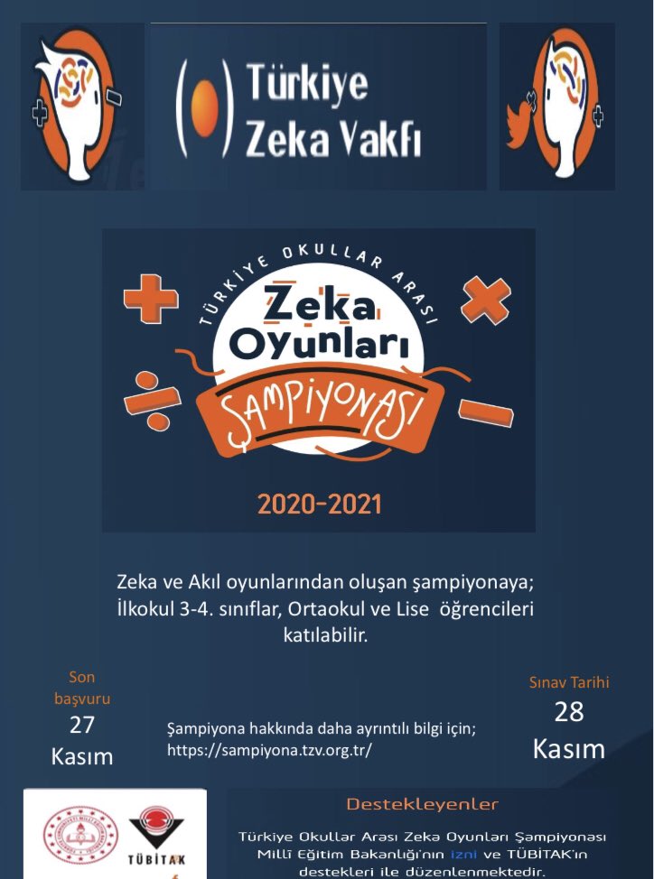 Tekirdag_Ar_Ge's tweet photo. Türkiye Okullar Arası Zeka Oyunları Şampiyonası başvuruları devam etmektedir. @ZekaVakfi @ersanulusan @Tekirdag_Mem https://t.co/fQqQRNTv5D