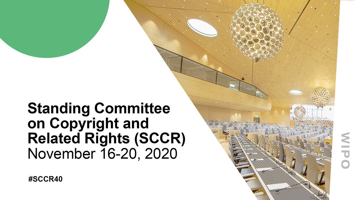This week 📅: Standing Committee on Copyright and Related Rights – ow.ly/8q5X50ClqKM

👉Watch live: ow.ly/heBV50ClqKL

#SCCR40