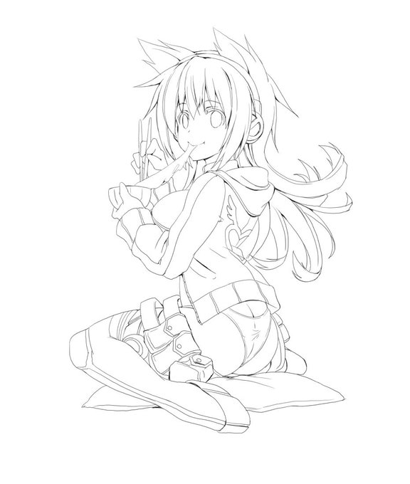 #皆さん線画と塗った後を見せてください 