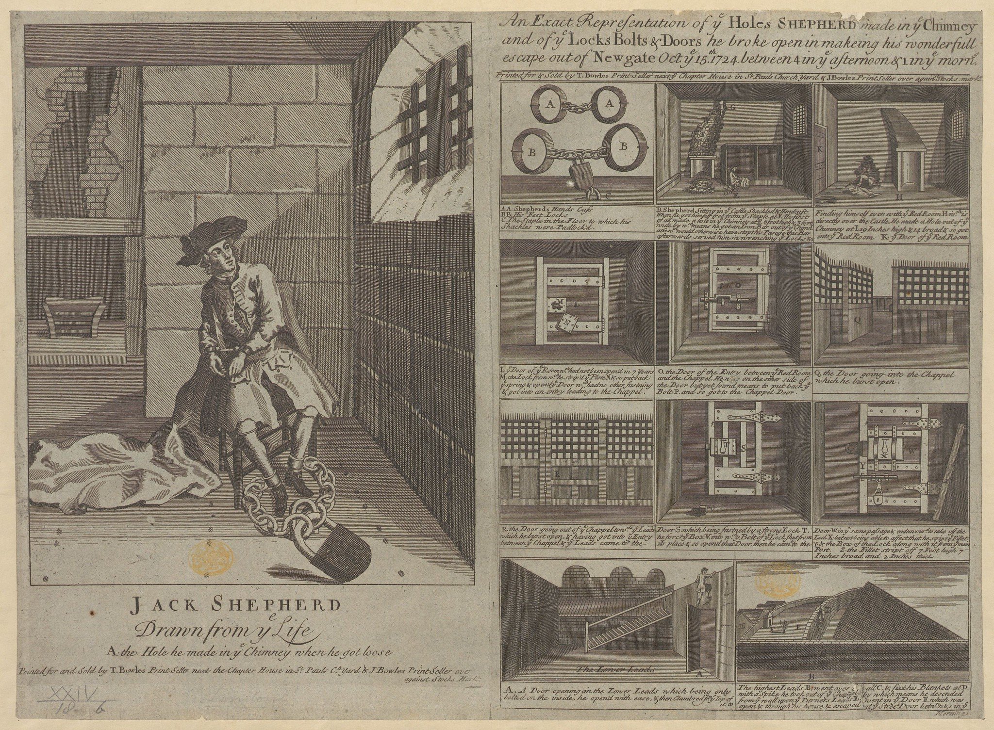 Bl Prints Drawings Jack Shepherd Drawn From Ye Life An Exact Representation Of Ye Holes Shepherd Made In Ye Chimney And Of Ye Locks Bolts Doors He Broke