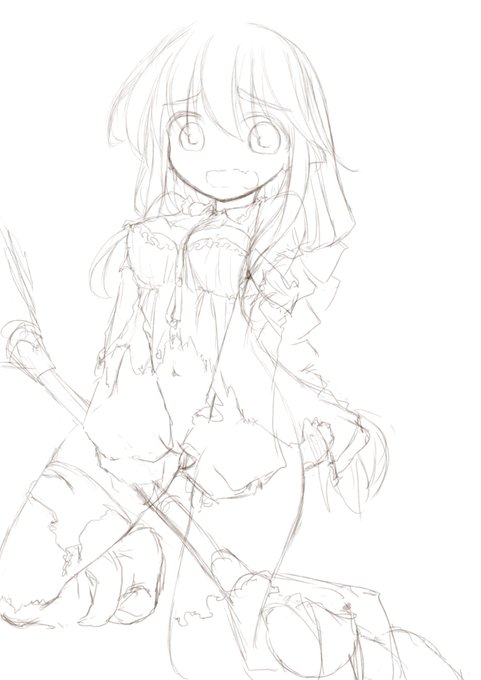 #皆さん線画と塗った後をみせてください
最近のまともに線画残ってるのこれしかなかった…w
(大体上から色が塗られてるかごっそり消されてるパターン) 