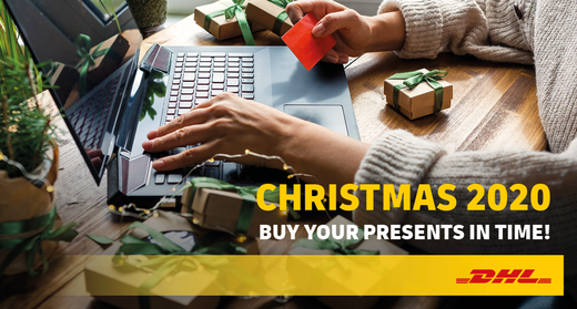 DHLexpress's tweet photo. No presents organized yet? This year, #HolidayShopping will be different! Due to #COVID19, more people than ever will be buying gifts online. So, make sure to buy your presents in time this year! 😉 #Christmas #ChristmasShopping #OnlineShopping https://t.co/c7DDpXKjC0
