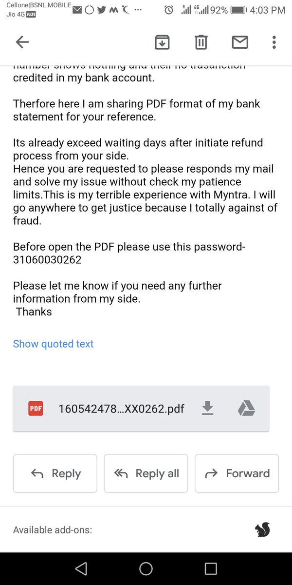 SubhadraMohant1's tweet photo. of my bank details by mail and Myntra application but your customer executive told me we are not received anything. Such a lier. Here I am sending you these screenshots.This is terrible experience with Myntra.@myntra @MyntraSupport @PiyushGoyal @PiyushGoyalOffc @DoC_GoI @CimGOI https://t.co/qFHNuGUSUs