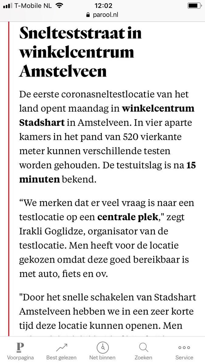 Zou het slim zijn om mensen die (mogelijk) besmet zijn naar een druk winkelcentrum te laten komen?
