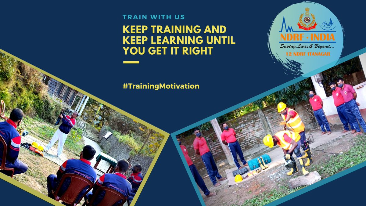 12bnndrf's tweet photo. "keep training and keep learning until you get it right."
12 #NDRF Itanagar always keep exploring the uses of #disaster #equipments for better efficiency while disaster comes...!
#TrainingMotivation #Learn2Explore #Skillful https://t.co/y7Q2Y2rkFV