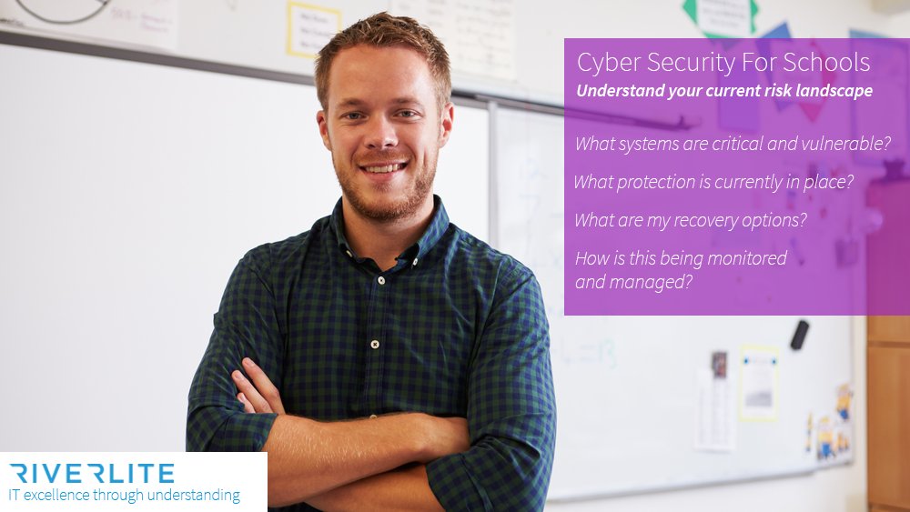 4 questions to ask your School on the increasing threat of cyber attacks. 

Does your School understand the risk landscape when it comes to #cybercrime?
riverlite.co.uk/cyber-security…  #education #cybersecurity