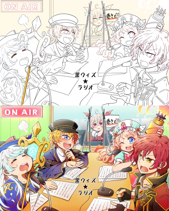 ンヌアァッてやってドーン!!!!

#皆さん線画と塗った後を見せてください
#黒ウィズ 