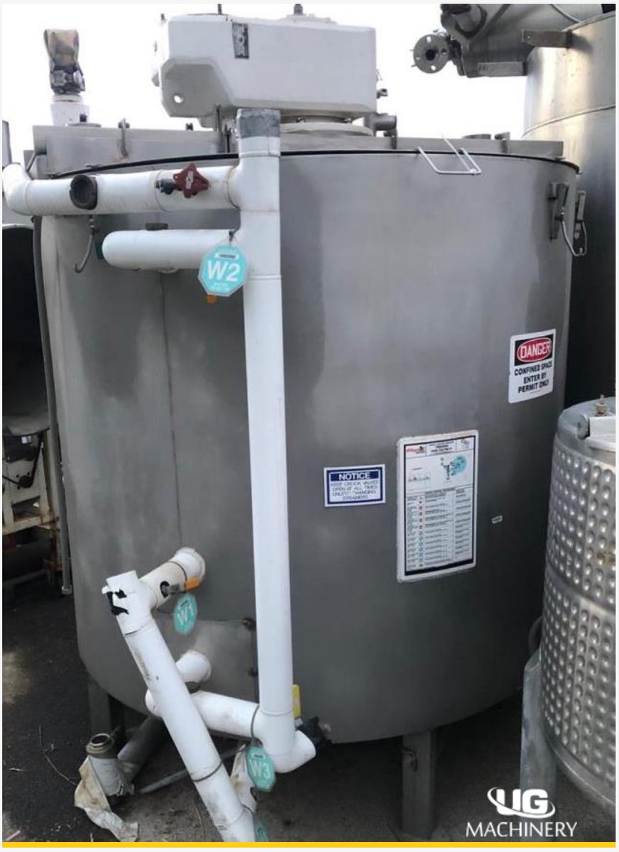 UGMachinery's tweet photo. NATL BD USA No. 3789 Double Jacketed Stainless Steel #Chocolate Conical Bottom #Tank:
·      With Scrappers. 
·      Capacity: 2,000 Liters.
·      Came from Kellog’s. 
Reference Number: SH51 #Processing
https://t.co/qaNqvCFR6I https://t.co/Zrpz2GfbJ2