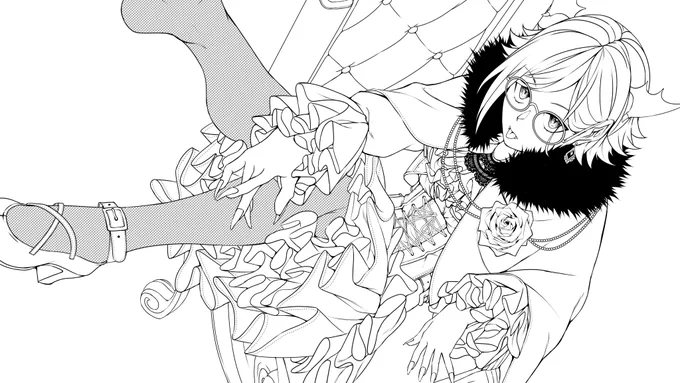#皆さん線画と塗った後を見せてください
青石 