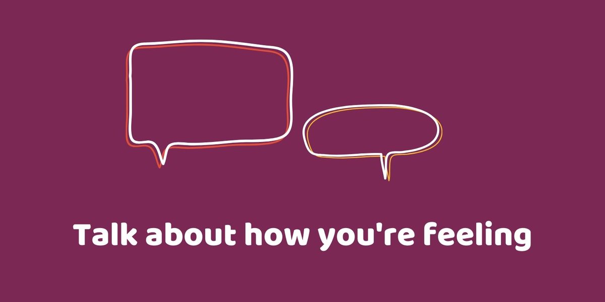 Talk about how you're feeling Don’t bottle things up. It’s such a tough time for everyone and sharing how you feel with someone might just help others know they’re not alone too.  #GoSelfCare (3/6)