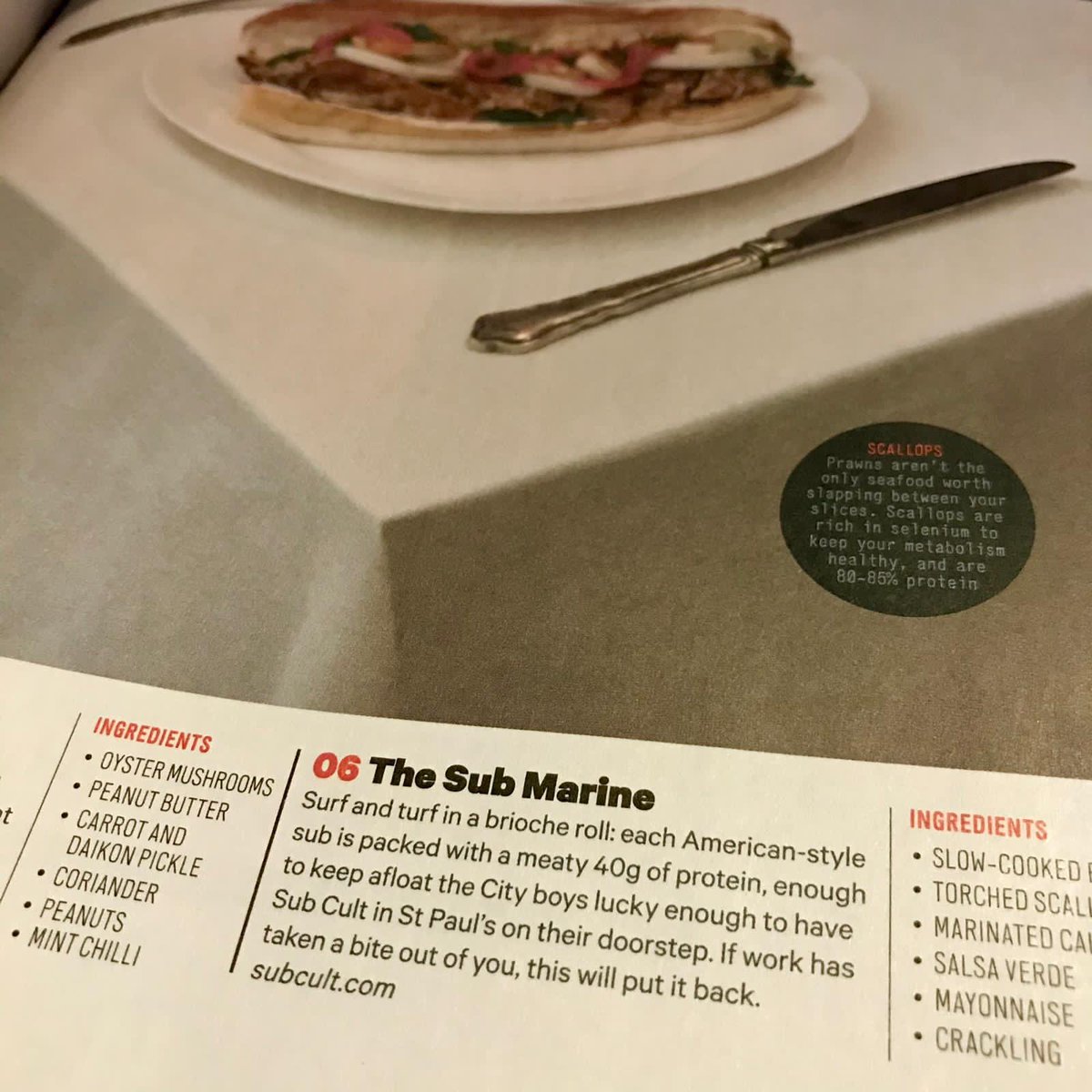 Sub Cult ™️ (@subcultsubs) on Twitter photo Nice one for the sarnie shout out on our Sub Marine this month <a href="/MensHealthUK/">Men's Health UK</a> - scallops ahoy! Nice one for the sarnie shout out on our Sub Marine this month <a href="/MensHealthUK/">Men's Health UK</a> - scallops ahoy!