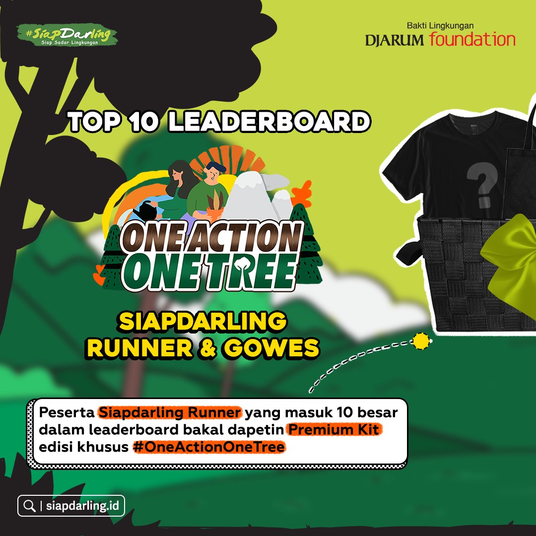 siapdarling's tweet photo. Tapi desainnya masih dirahasiain dulu dong. Yang penting kamu selesein misi #OneActionOneTree untuk mendukung penanaman 5.000 pohon di Kawasan Pegunungan Patiayam - Kudus.
So, buat yang udah siap ikutan langsung aja cek:
https://t.co/FqFtnv3mEh
#siapdarling #OneActionOneTree https://t.co/cVutK5Qphx