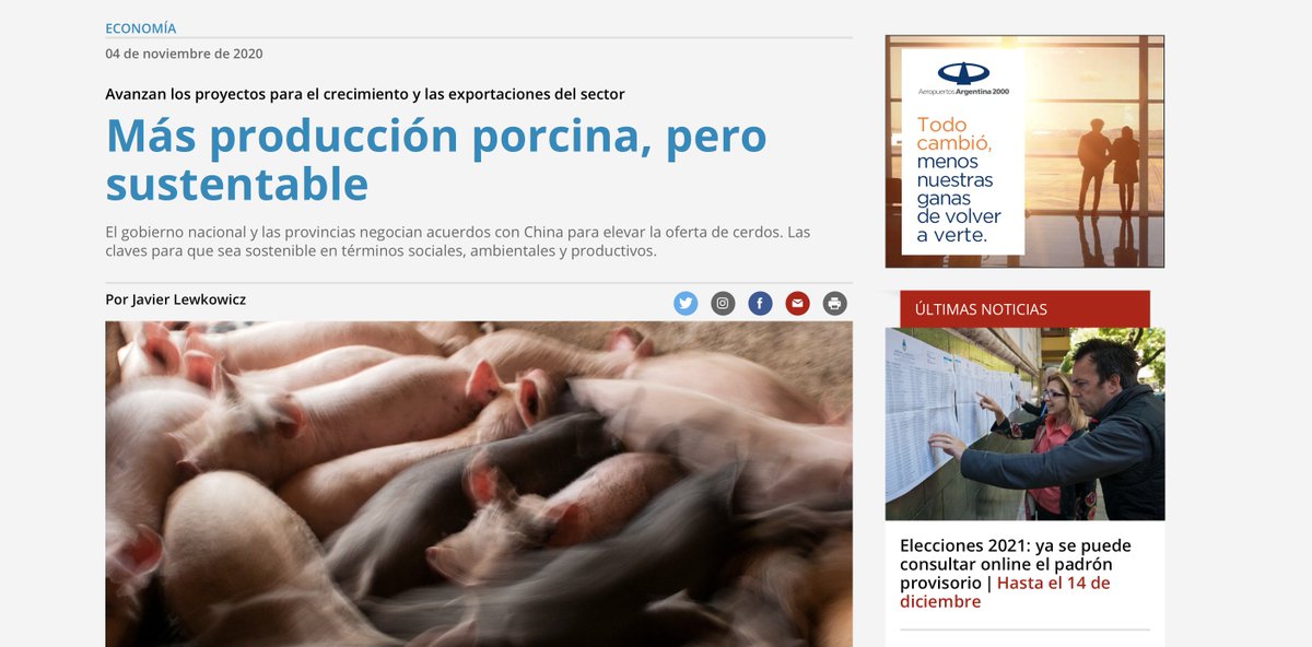 🇦🇷🐷🇨🇳 
El título: "pero sustentable"

La nota: no detalla nada en cómo será esa "sustentabilidad" 

Las fuentes: todas a favor

El detalle: los defensores creen que sólo se generan virus si traen a los cerdos de China 😒 ¿Quién les avisa?