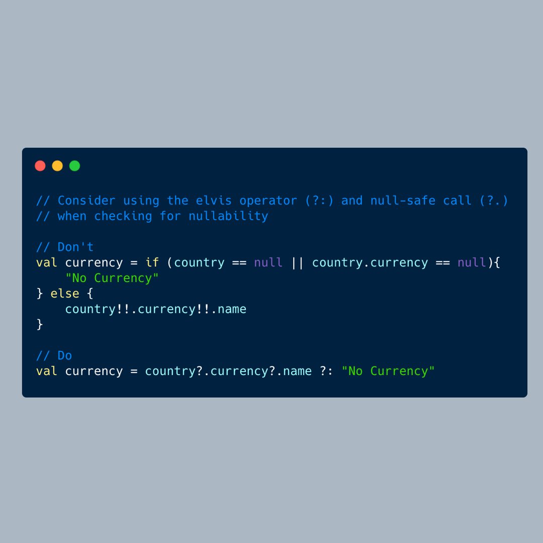 linero_tech's tweet photo. Kotlin Tip of the day
#kotlintips #java #kotlin #AndroidDev #androiddevelopment https://t.co/dJnudzm4rK