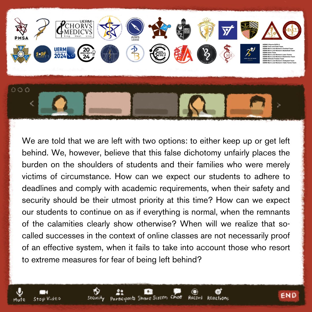 PMSAUERM's tweet photo. We, the classes and organizations of UERM College of Medicine, are united in our call for a plan of action that is rooted in compassion, not just for the majority, but more so for the few and overlooked. 

#HearYourStudents  
#NoStudentLeftBehind https://t.co/N4i2ZnyYiw