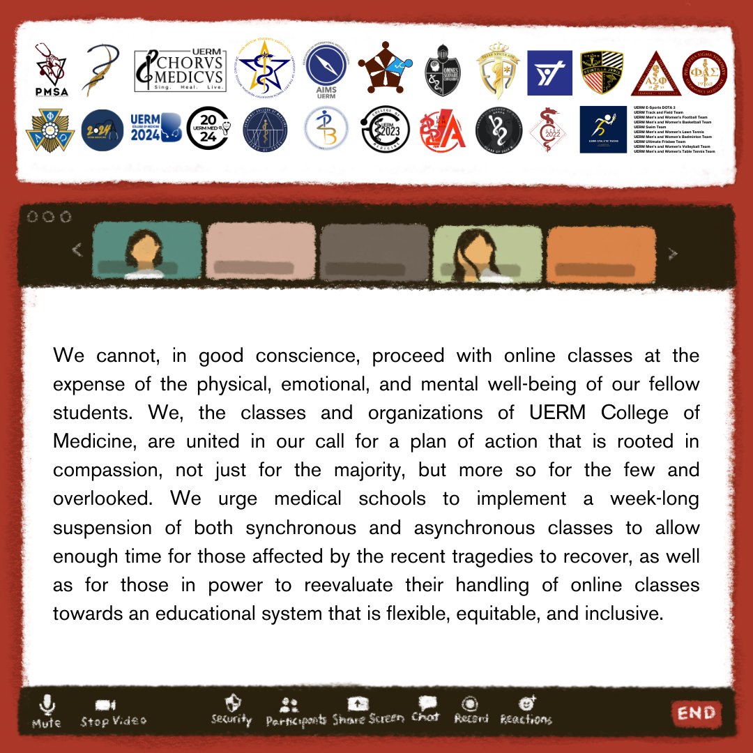 PMSAUERM's tweet photo. We, the classes and organizations of UERM College of Medicine, are united in our call for a plan of action that is rooted in compassion, not just for the majority, but more so for the few and overlooked. 

#HearYourStudents  
#NoStudentLeftBehind https://t.co/N4i2ZnyYiw