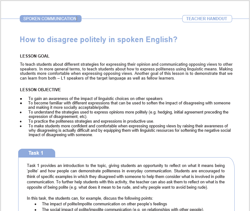 askcorpus's tweet photo. How to disagree politely in spoken English? New interactive #ELT teaching materials (student &amp; teacher handouts) now available from #CorpusForSchools website, using findings and examples from #BritishNationalCorpus2014 &amp; #TrinityLancasterCorpus. https://t.co/k5gpcWxnT0… https://t.co/zFHv59aCg5