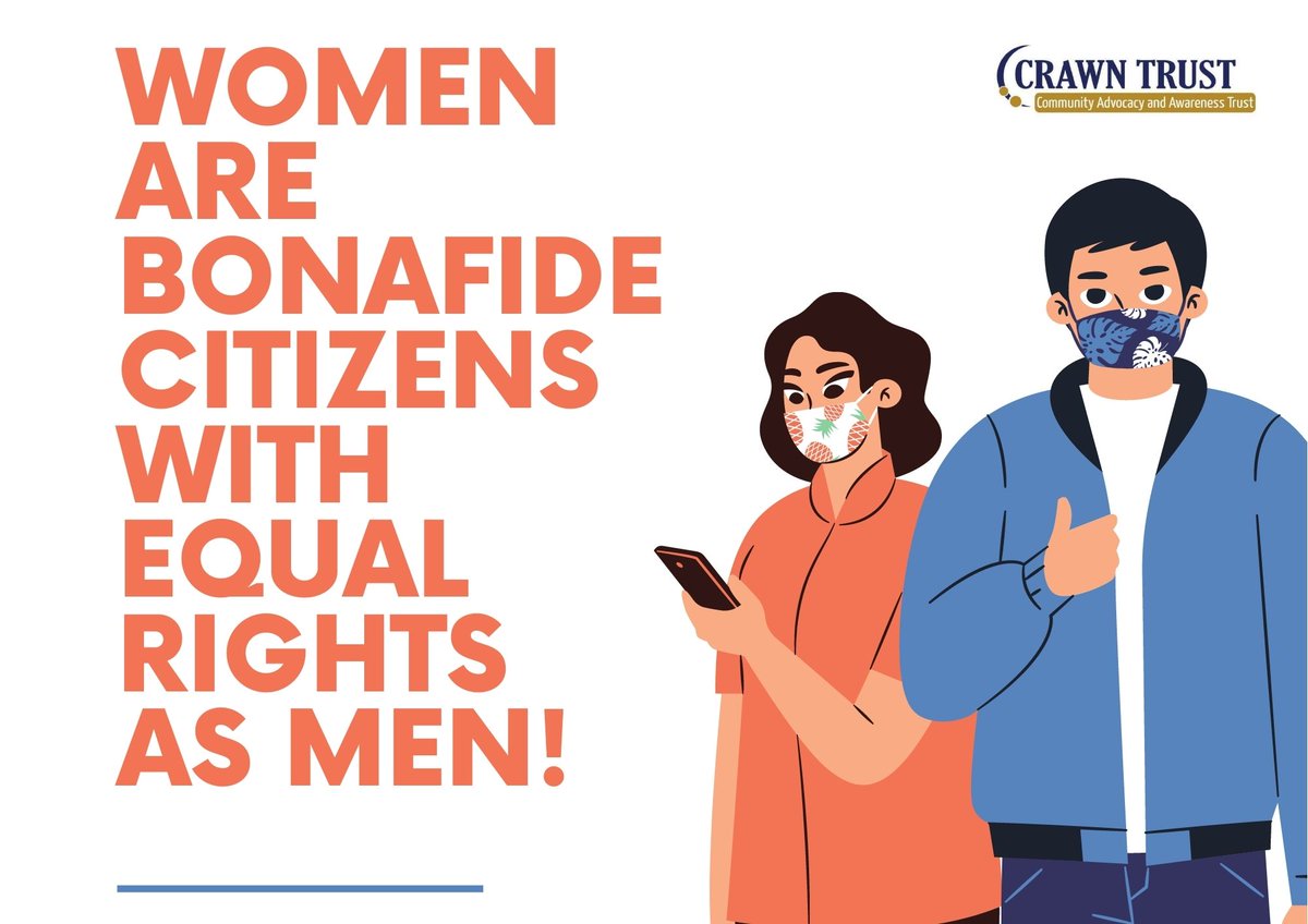crawntrustkenya's tweet photo. Women have equal rights as their male counterparts.
#SheMatters #SHEroes #SPAIS @UNDPKenya https://t.co/VmwjDSQRcq
