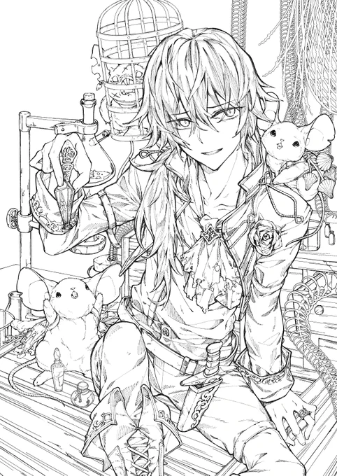 #皆さん線画と塗った後を見せてください 