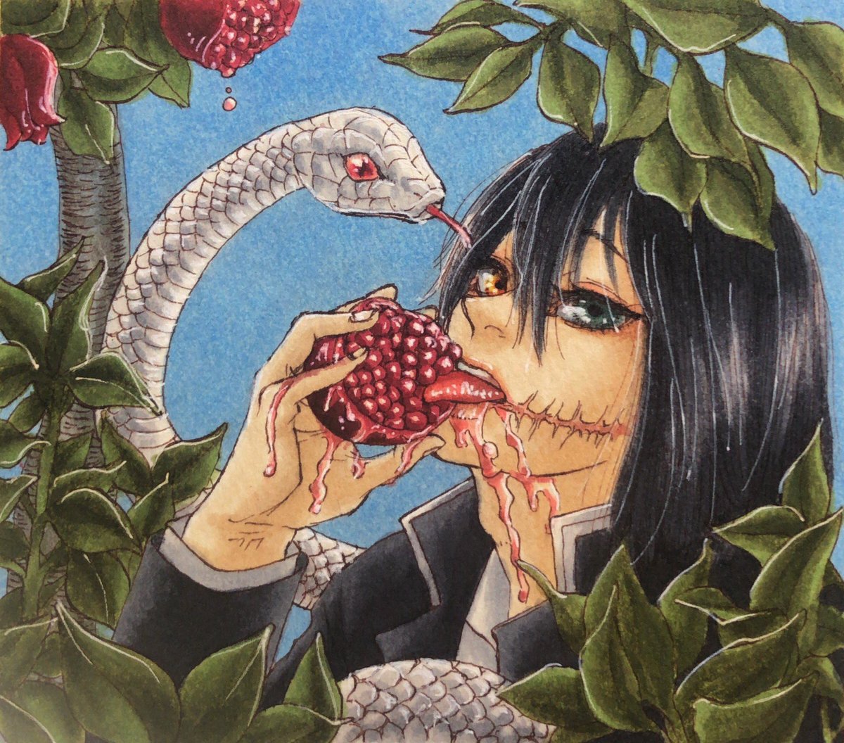 #皆さん線画と塗った後を見せてください
やっぱりコピックです。 