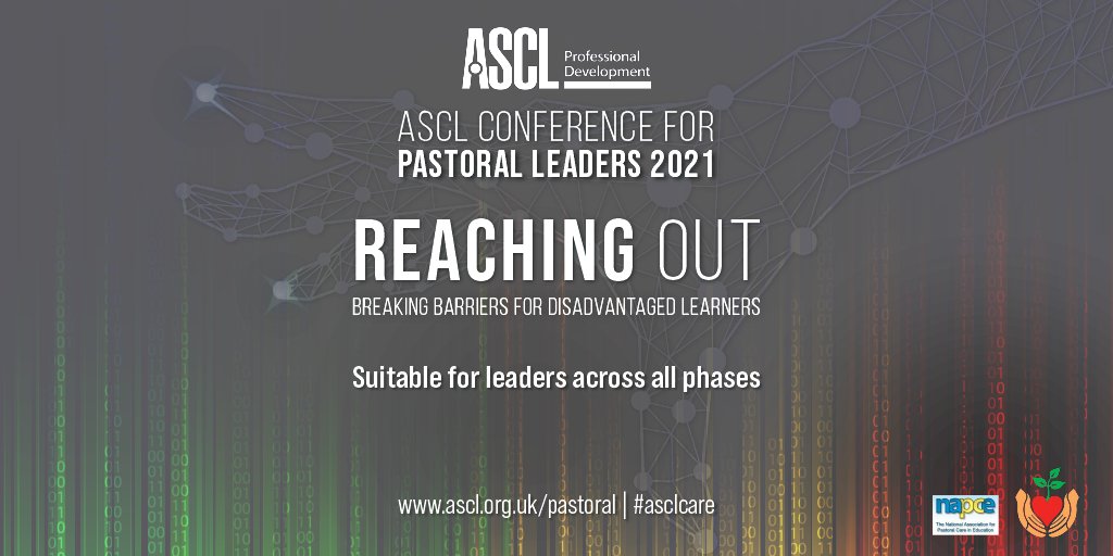 NAPCE1's tweet photo. NEW: We're delighted to partner with @ASCL_UK for the 'Conference for Pastoral Leaders 2021'
This important event will take place online January 19, 25 & 26
More info & tickets: https://t.co/jr9UYG1Pig
#asclcare #NAPCE #PastoralCare #Education #Schools #ChildWelfare #Teaching https://t.co/VMzaPI1zxg
