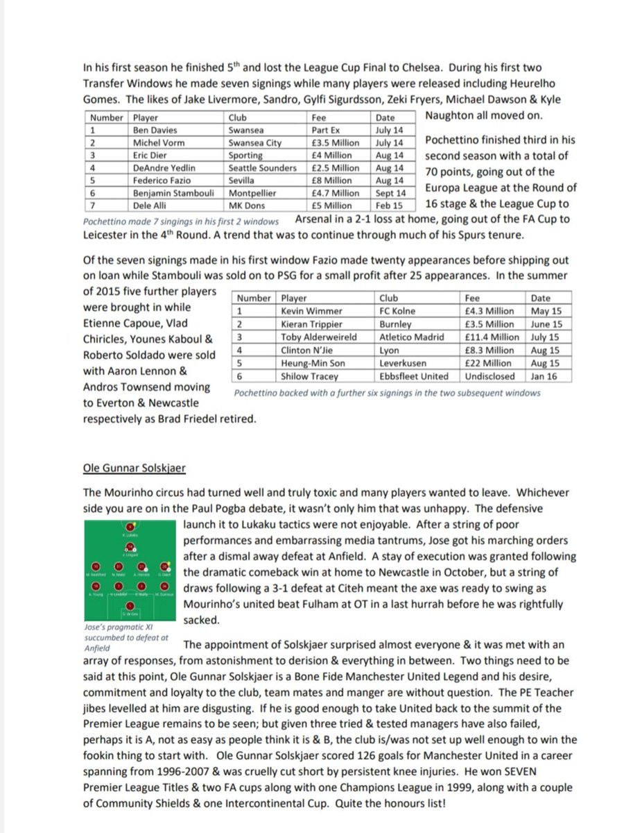 After the constant clamour for Pochettino to be appointed United Manager, it seemed like a good idea to compare him with Solskjaer & Klopp on their first 102 matches at their clubs.By no means am I suggesting Ole is better than Klopp but have a read, maybe interesting  #OleIn