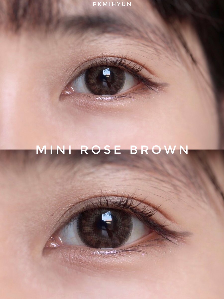 pkmihyun's tweet photo. สีนี้ใส่แล้วตาหวาน ได้ลุคแบ๊วมากๆ >~< เป็นเลนส์ของ @KittyKawaii_TH 💘Mini rose brown ใส่สบาย ตาไม่แห้งระหว่างวันเพราะเค้ามีค่าอมน้ำสูง 
ใส่ไปเรียนทุกวันน #ไว้รีวิวห้ามขายของโว้ยย https://t.co/ZXCbE4D7I4