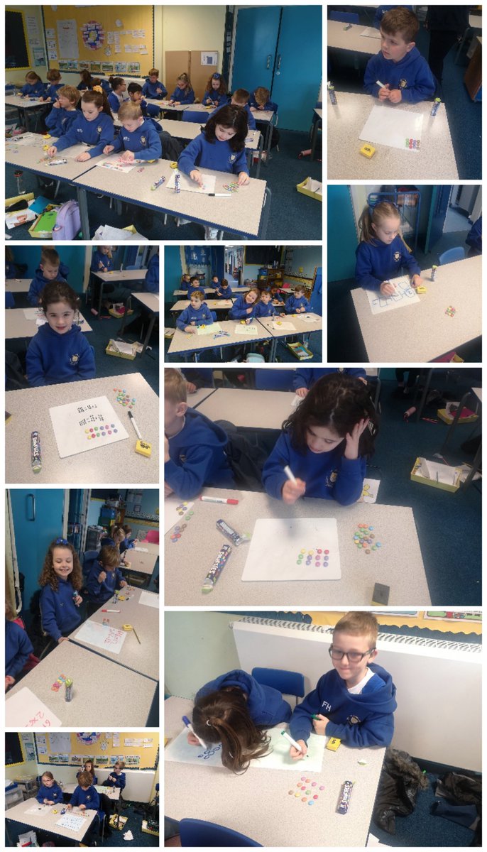 LauraDa47039368's tweet photo. In Blackbirds today we have been using Smarties to make arrays. We have wrriten the number sentences that match them. @saintoswalds https://t.co/3Q2Y0aPZSR