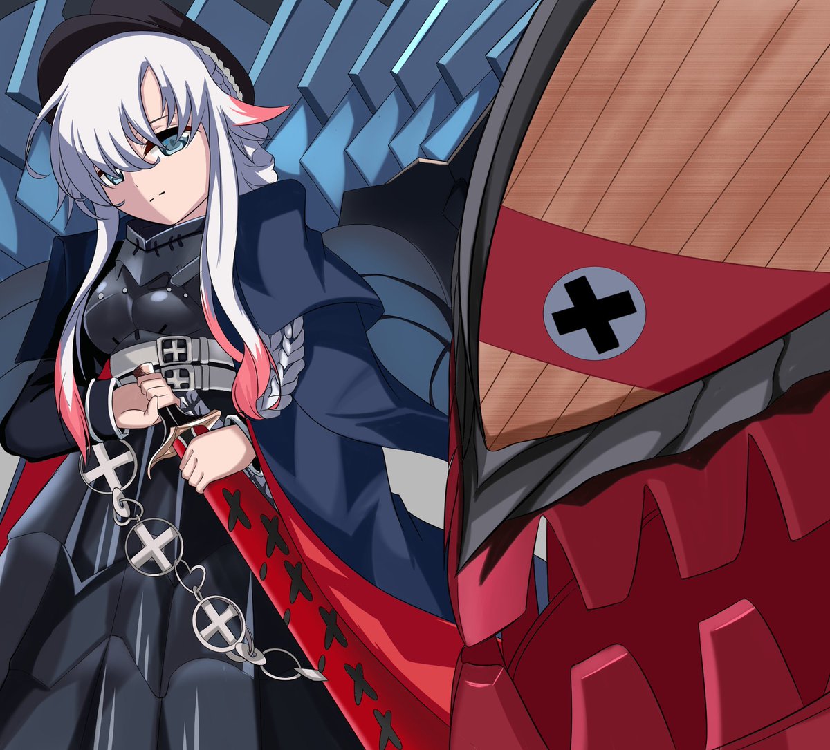 #皆さん線画と塗った後を見せてください

こんな感じよヾ(:3ノシヾ)ノ 