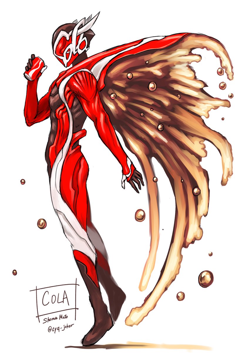 紅白色のこういうキャラクターいてもいいよね 顔がちゃんと Cola になって 武藤 聖馬 Shoma Muto のイラスト