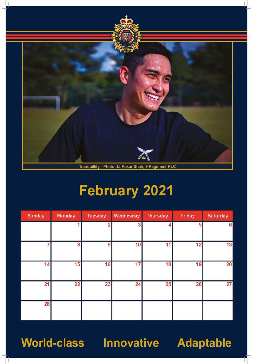 UKArmyLogistics's tweet photo. RHQ The RLC has produced an A3 RLC 2021 Wall Calendar capturing scenes from around the Corps taken in the last 12 months. Calendars cost £10 (including p&amp;p) and all proceeds will go to the Corps’ charity. To order, please visit: https://t.co/oGOhpevjlQ

#BritishArmyLogistics https://t.co/DPo1n2eAWT