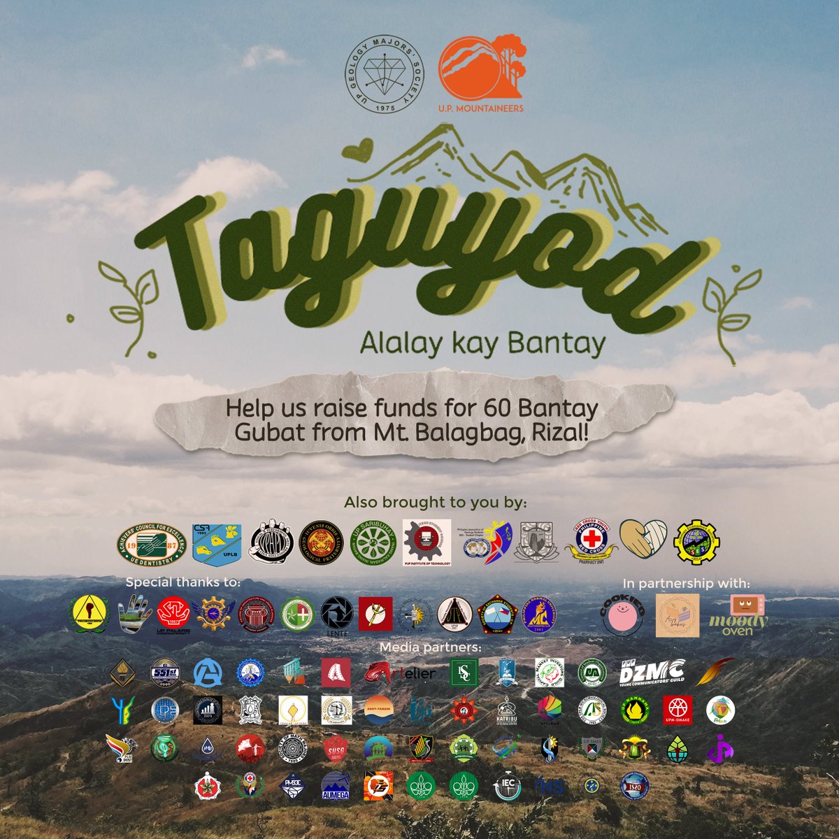 upgems's tweet photo. UP GeMS presents "Taguyod: Alalay kay Bantay", a donation drive that aims to provide essentials and goods for the 60 Bantay Gubat, or forest rangers, of Mt. Balagbag, Rodriguez, Rizal.

#Taguyod2020
#ClimateJusticeNow https://t.co/ode2ObkrzL