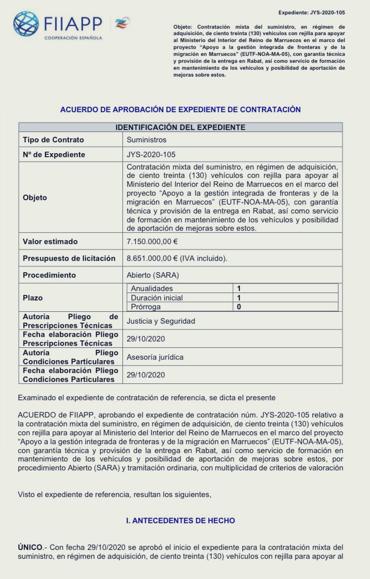 anadebande's tweet photo. Vergonzoso #Marlaska!!
La @guardiacivil y @policia sin vehículos para trabajar o cayéndose a pedazos y mientras este Desgobierno compra 130 todoterrenos para la Policía de Marruecos!!
Para ellos si hay 8,6 Millones👇 https://t.co/v1Hc8NJgj2