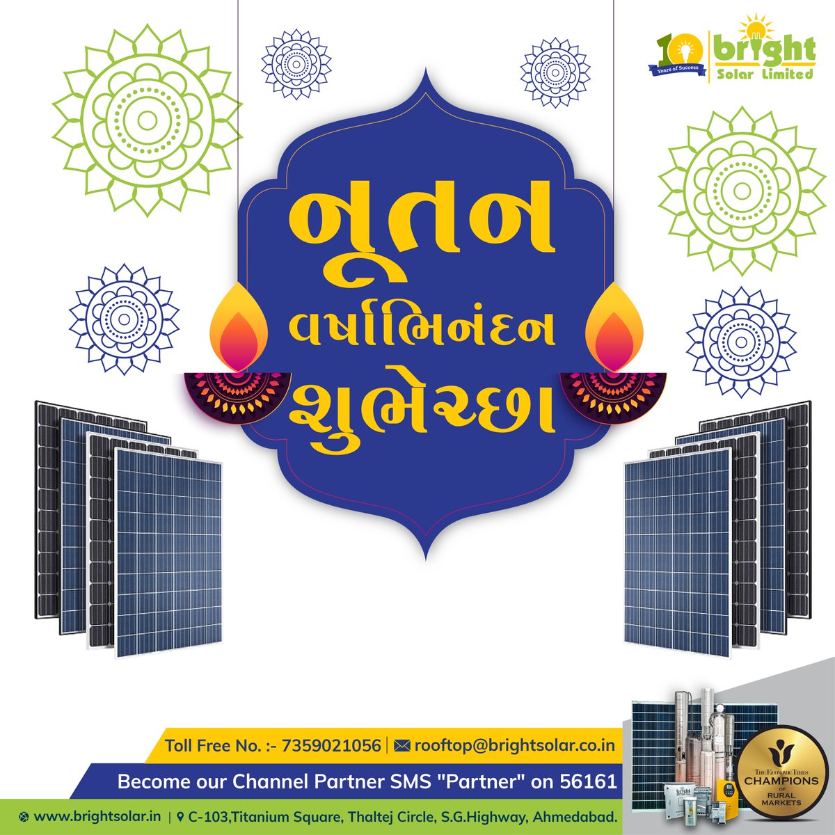 BrightSolarLtd's tweet photo. May this year you experience a lot of sucess and enter to a healthy zone free of fear. Wishing a healthy and fearfree new year.

#HappyNewYear #NutanVarshaBhinandan #SalMubarak https://t.co/NdFtmwpgtW