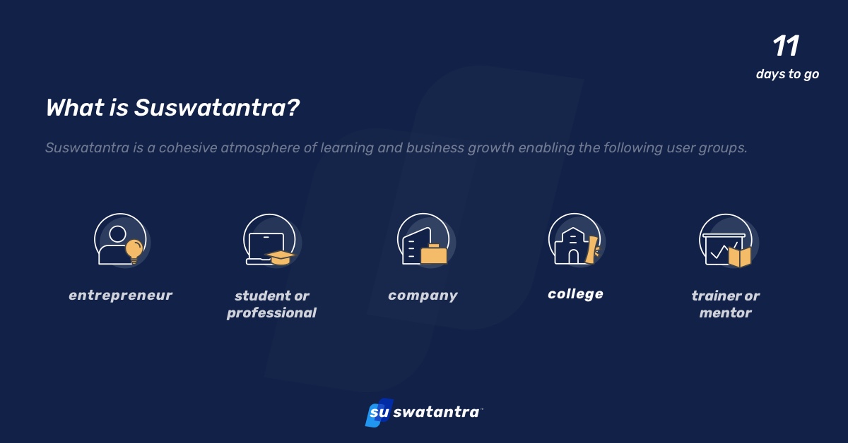 suswatantra's tweet photo. Suswatatnra has something in store for everyone. Keep watching this space to know more. 

#entrepreneur #entrepreneurship #innovation #startups #startup2020 #startupstrategy #communitylearning https://t.co/LP7X4lXn1j